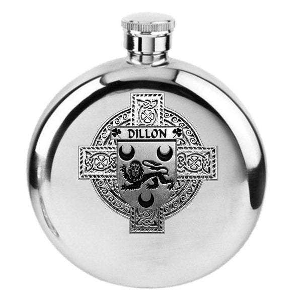 Dillon Irish Celtic Cross Round Flask 5 oz
