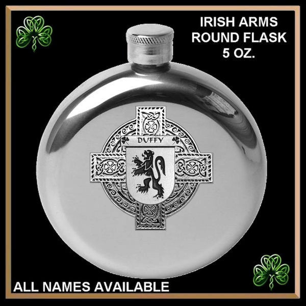 Duffy Irish Celtic Cross Round Flask 5 oz
