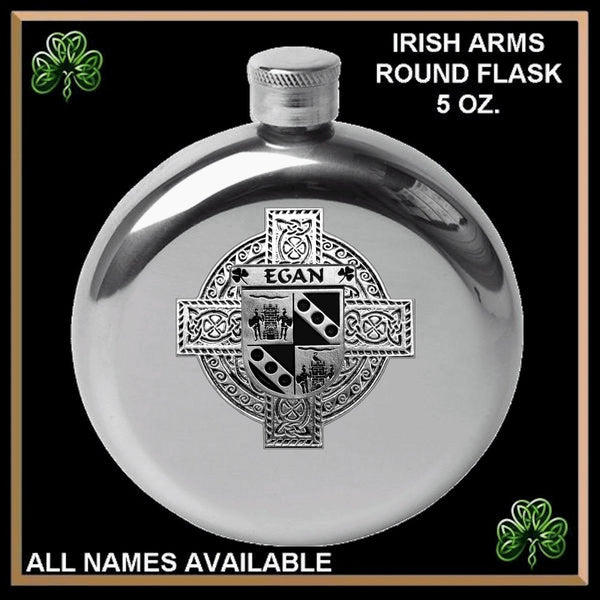 Egan Irish Celtic Cross Round Flask 5 oz