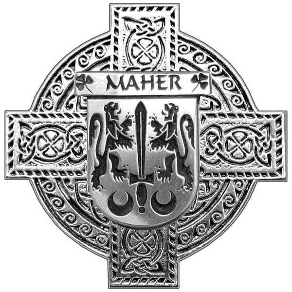 Maher Irish Celtic Cross Round Flask 5 oz