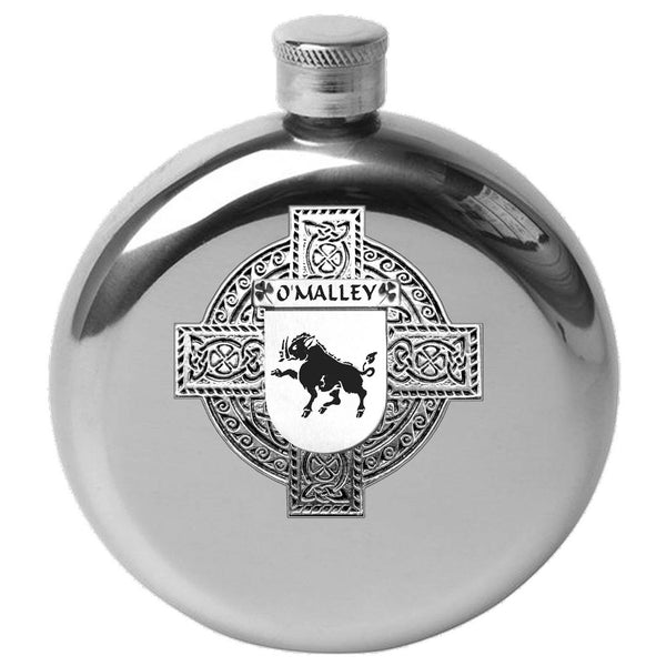 O'Malley Irish Celtic Cross Round Flask 5 oz
