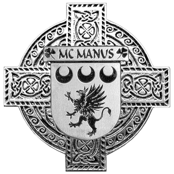 McManus Irish Celtic Cross Round Flask 5 oz