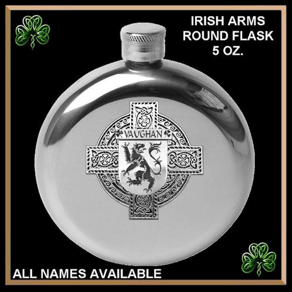 Vaughan Cross Round Flask 5 oz - All Irish Families