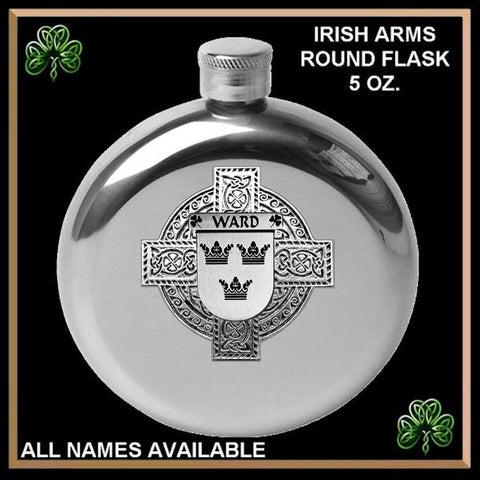 Ward Cross Round Flask 5 oz - All Irish Families