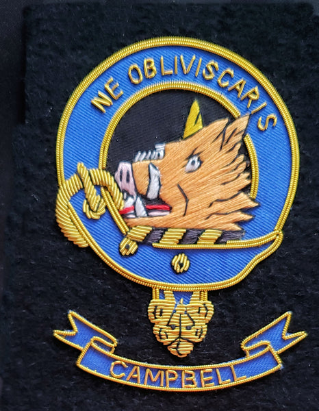 Campbell Argyll Scottish Clan Embroidered Crest