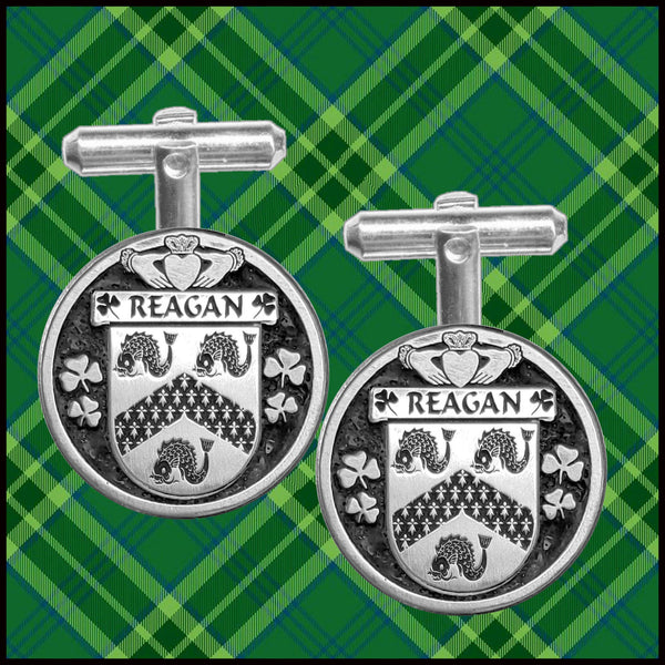 O'Reagan Irish Coat of Arms Disk Cufflinks