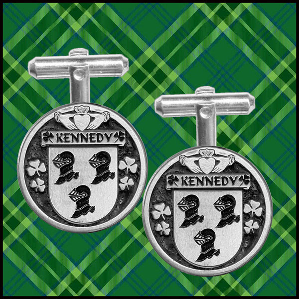 Kennedy Irish Coat of Arms Disk Cufflinks 
