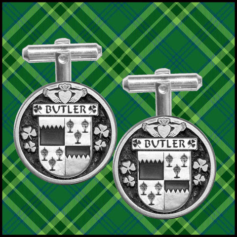 Butler Irish Coat of Arms Disk Cufflinks