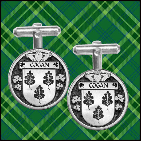 Cogan Irish Coat of Arms Disk Cufflinks