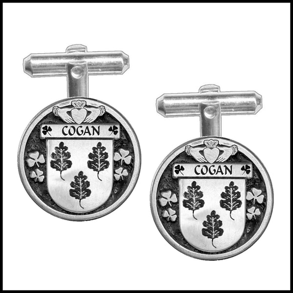 Cogan Irish Coat of Arms Disk Cufflinks