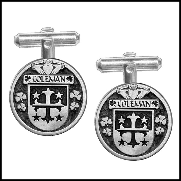 Coleman Irish Coat of Arms Disk Cufflinks