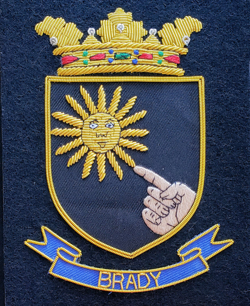 Brady Irish Coat of Arms Embroidered Crest