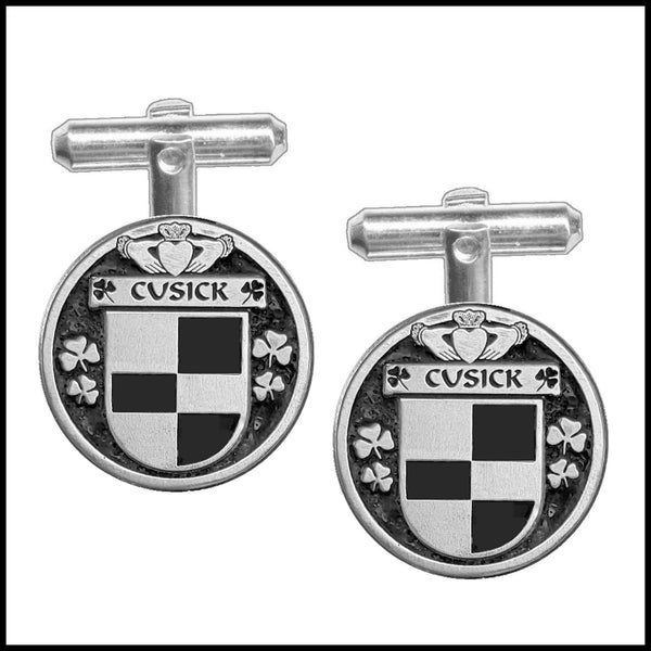 Cusick Irish Coat of Arms Disk Cufflinks