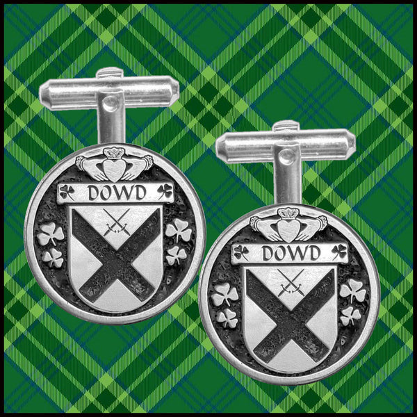 Dowd Irish Coat of Arms Disk Cufflinks