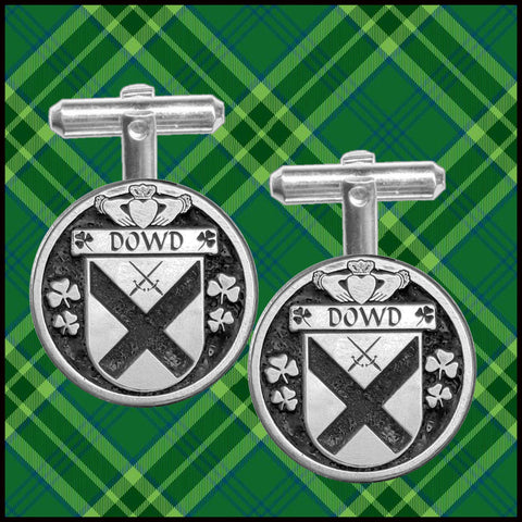 Dowd Irish Coat of Arms Disk Cufflinks
