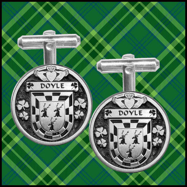Doyle Irish Coat of Arms Disk Cufflinks