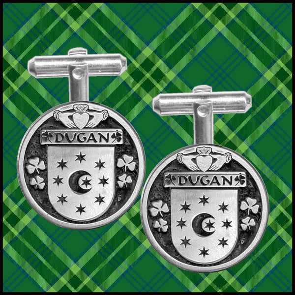 Dugan Irish Coat of Arms Disk Cufflinks