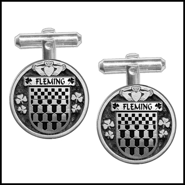 Fleming Irish Coat of Arms Disk Cufflinks