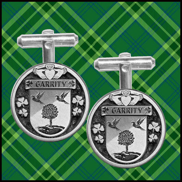 Garrity Irish Coat of Arms Disk Cufflinks