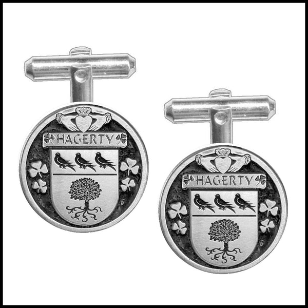 Hagerty Irish Coat of Arms Disk Cufflinks