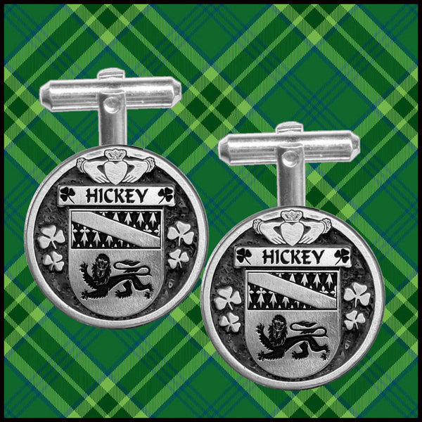 Hickey Irish Coat of Arms Disk Cufflinks