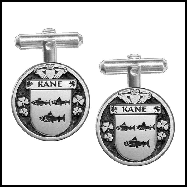 Kane Irish Coat of Arms Disk Cufflinks