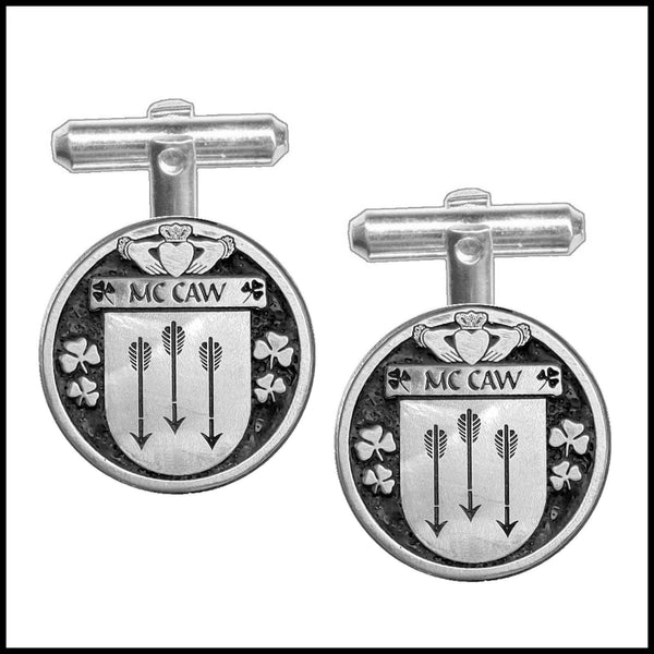 McCaw Irish Coat of Arms Disk Cufflinks
