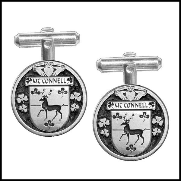 McConnell Irish Coat of Arms Disk Cufflinks