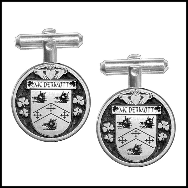 McDermott Irish Coat of Arms Disk Cufflinks
