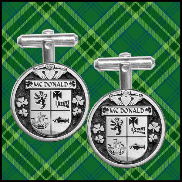 McDonald Irish Coat of Arms Disk Cufflinks