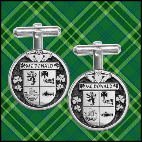McDonald Irish Coat of Arms Disk Cufflinks