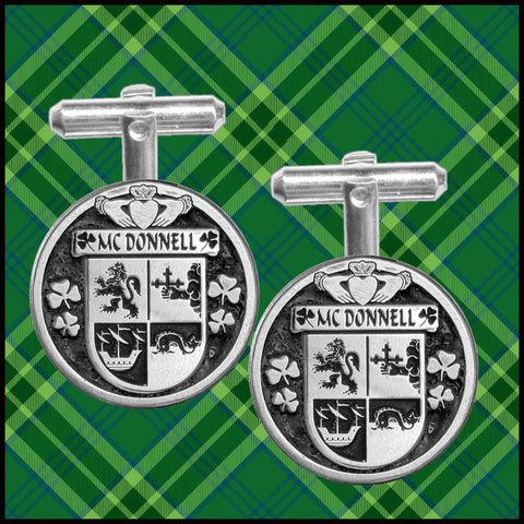 McDonnell Irish Coat of Arms Disk Cufflinks