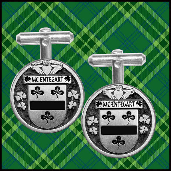 McEntegart Irish Coat of Arms Disk Cufflinks