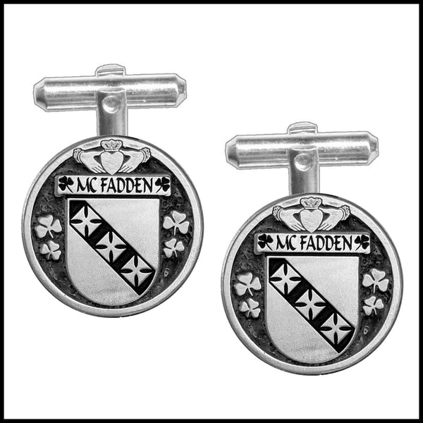 McFadden Irish Coat of Arms Disk Cufflinks
