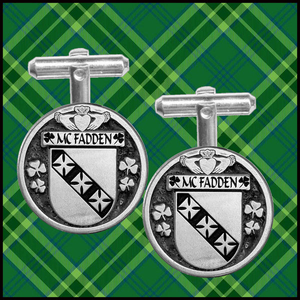McFadden Irish Coat of Arms Disk Cufflinks