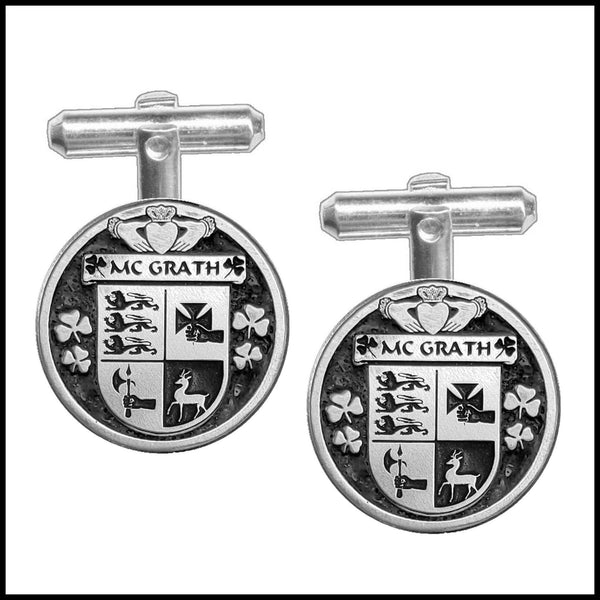 McGrath Irish Coat of Arms Disk Cufflinks