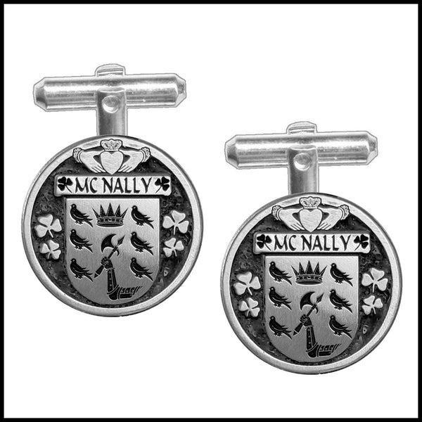 McNally Irish Coat of Arms Disk Cufflinks