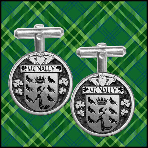 McNally Irish Coat of Arms Disk Cufflinks