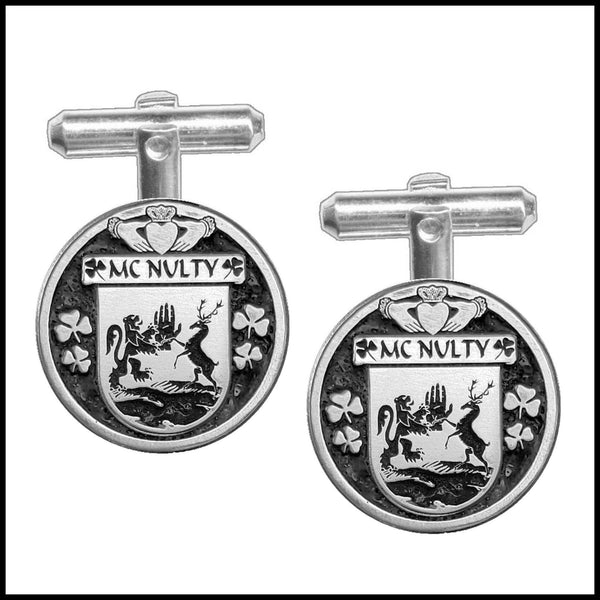 McNulty Irish Coat of Arms Disk Cufflinks