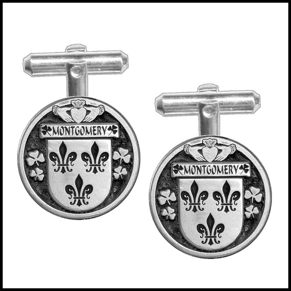 Montgomery Irish Coat of Arms Disk Cufflinks