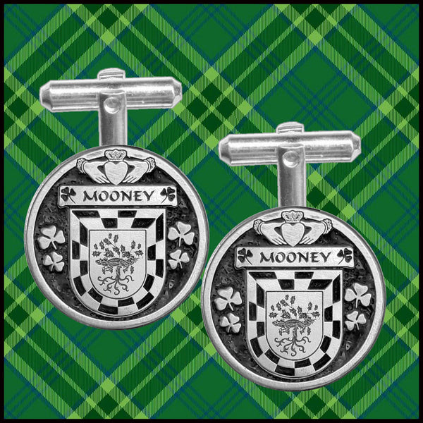 Mooney Irish Coat of Arms Disk Cufflinks