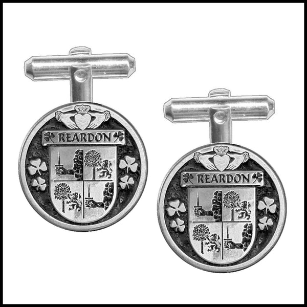 Reardon Irish Coat of Arms Disk Cufflinks