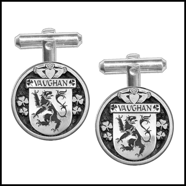 Vaughan Irish Coat of Arms Disk Cufflinks