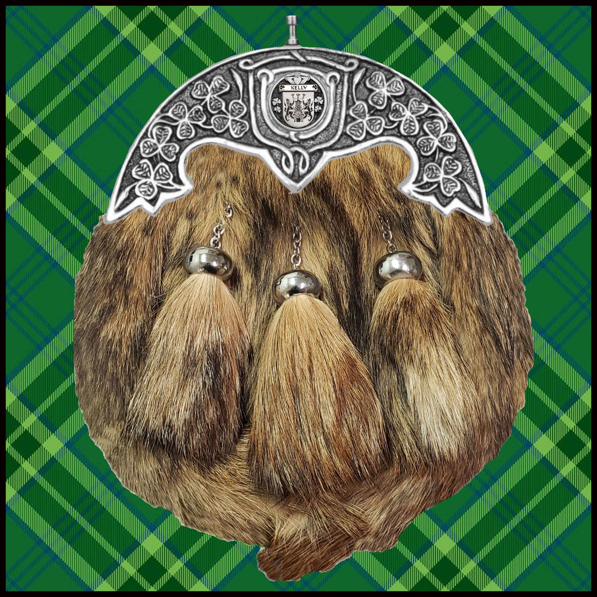 Kelly Irish Coat of Arms Dress Fur Sporran