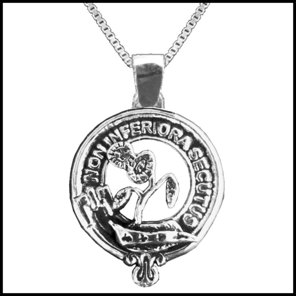 Buchan Large 1" Scottish Clan Crest Pendant - Sterling Silver