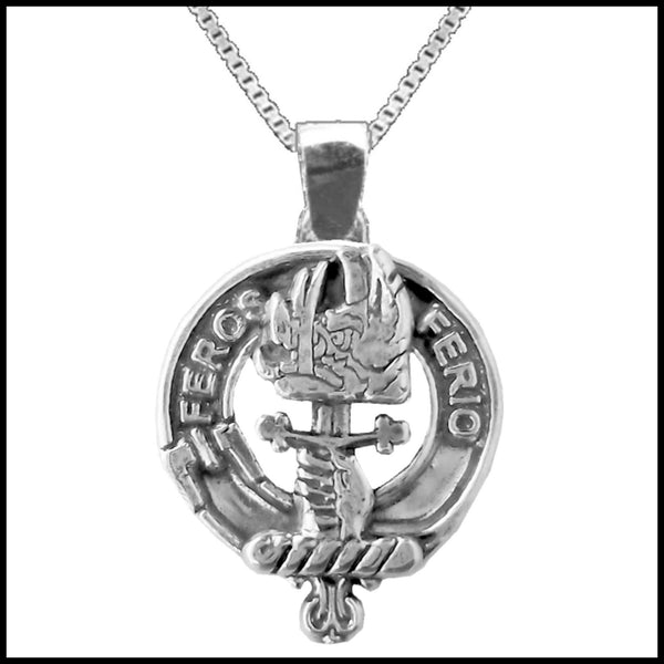 Chisholm Large 1" Scottish Clan Crest Pendant - Sterling Silver