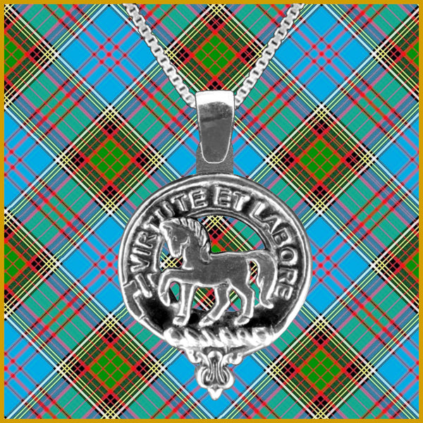 Cochrane Large 1" Scottish Clan Crest Pendant - Sterling Silver