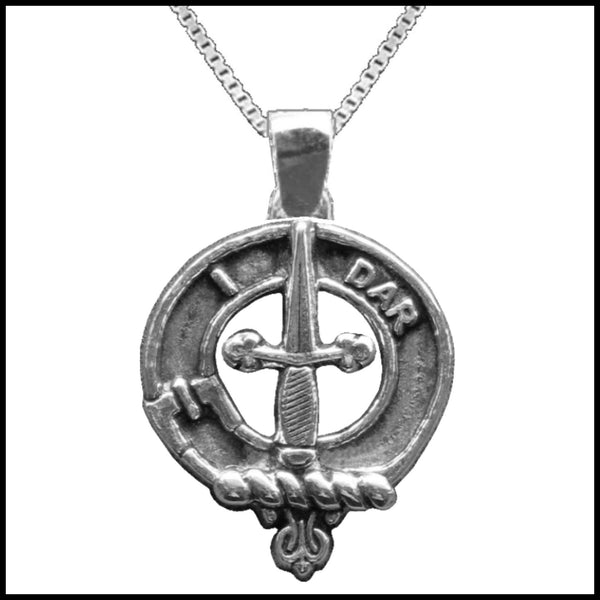 Dalziel Large 1" Scottish Clan Crest Pendant - Sterling Silver