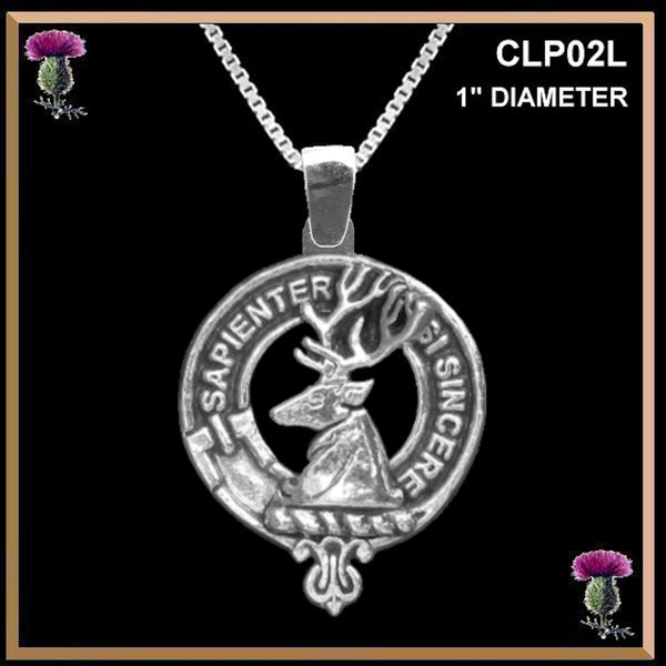 Davidson Large 1" Scottish Clan Crest Pendant - Sterling Silver