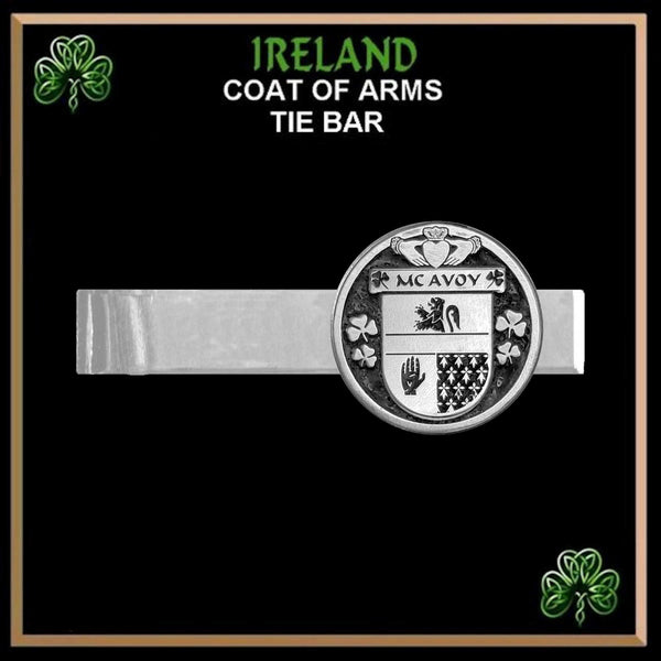 McAvoy Irish Coat of Arms Clip Tie Bar - ICTB10